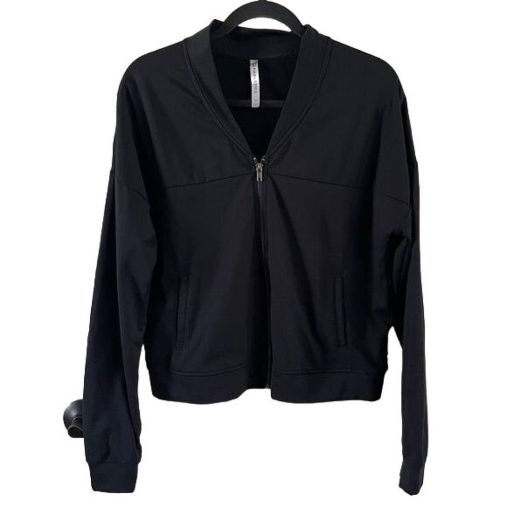 Fabletics Black Cropped Jacket, Sz Medium - image 1